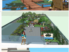 别墅院景观设计园林模型下载